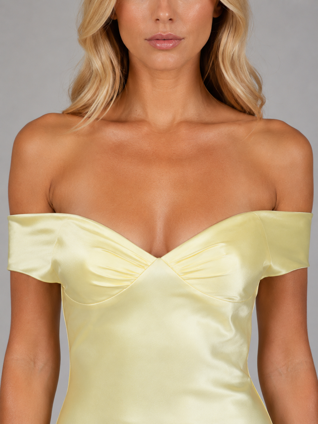 Women's Elegant Satin Off Shoulder Maxi Dress