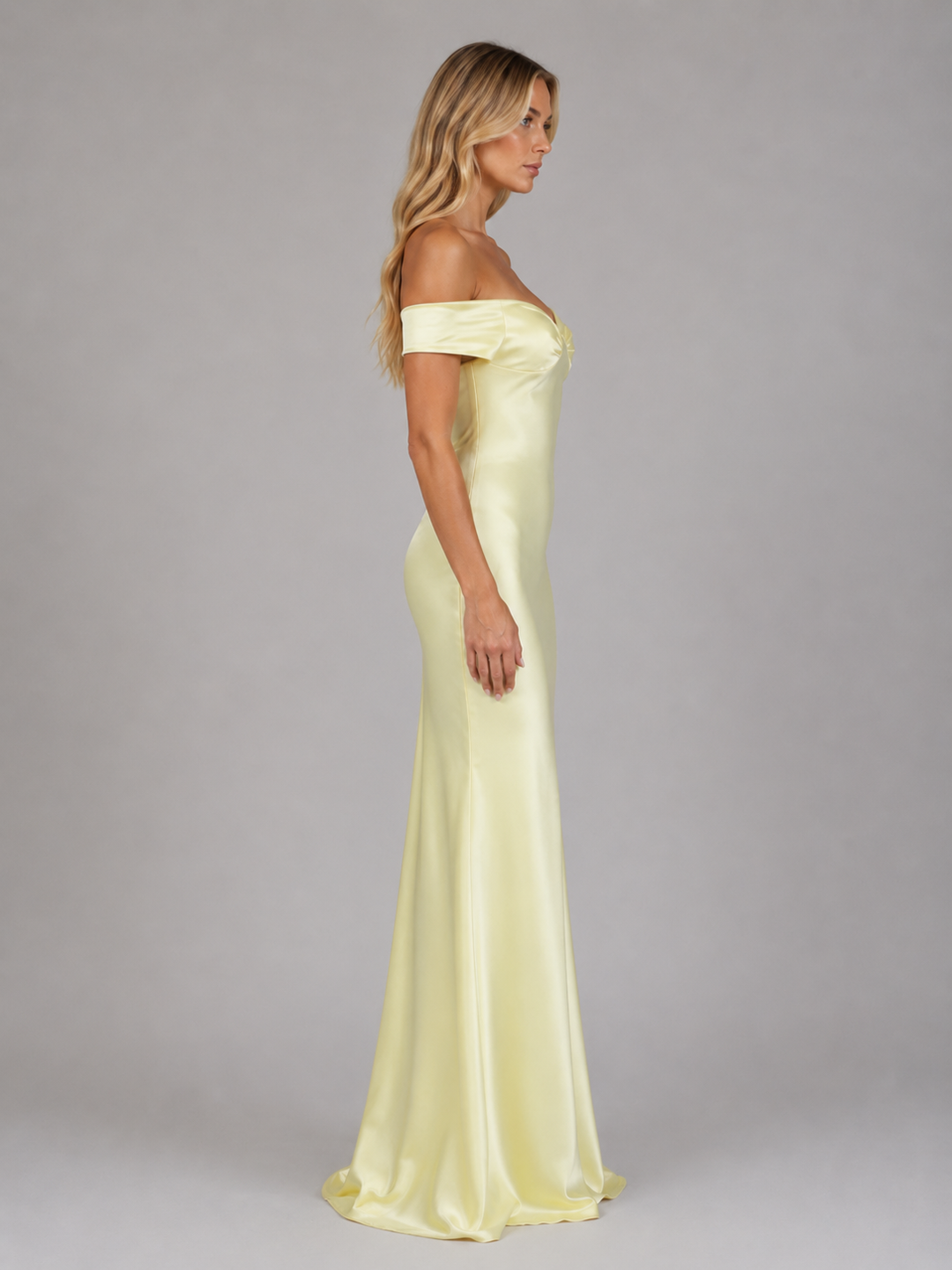 Women's Elegant Satin Off Shoulder Maxi Dress