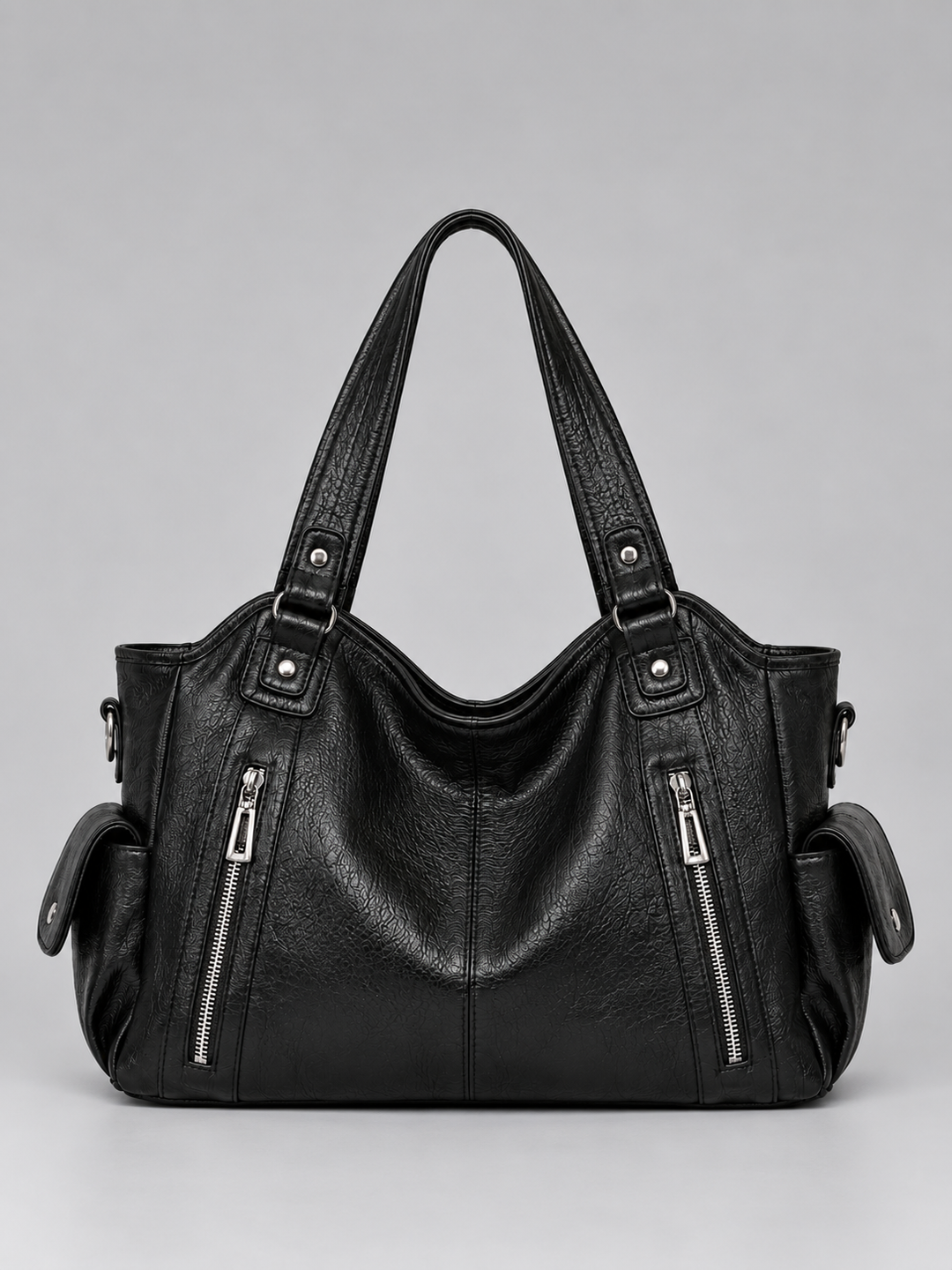 Women's Spacious Multi-Pocket Leather Shoulder Tote Bag