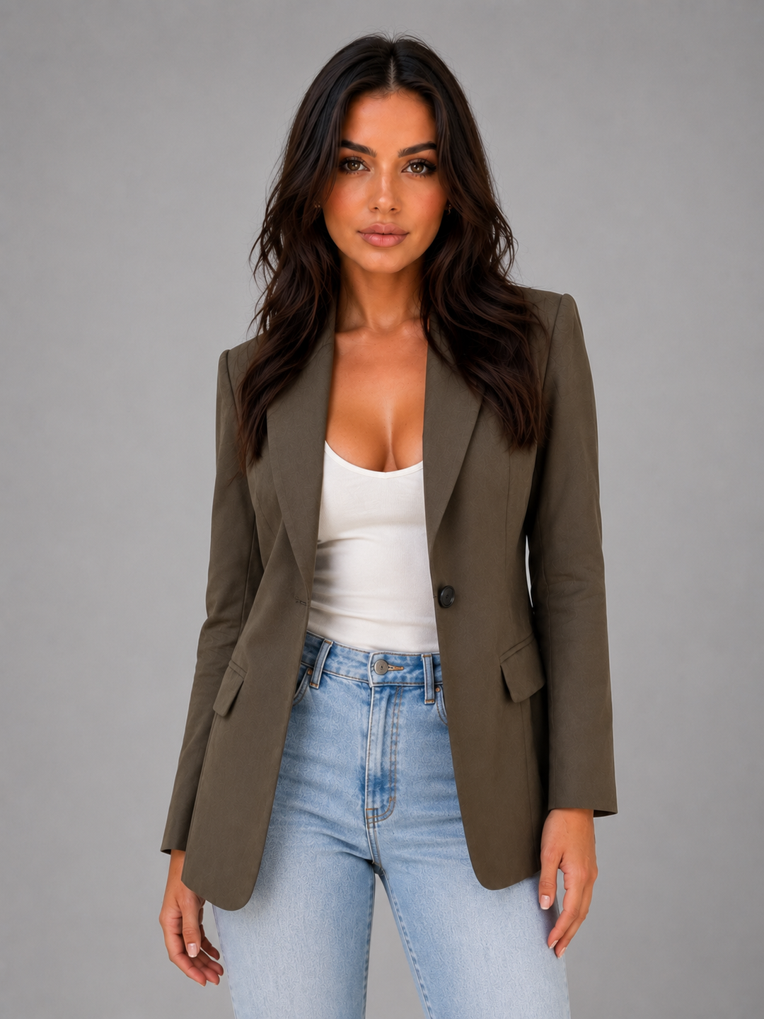 Women's Tailored Single Breasted Wool Blazer