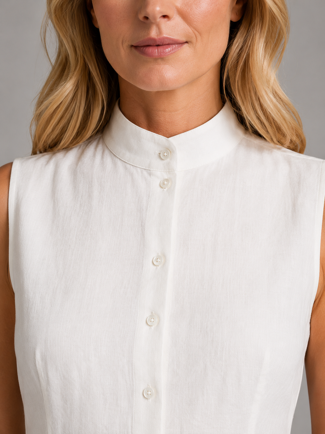 Women's Stylish Sleeveless Button Top and Wide Leg Trousers Co-Ord Set