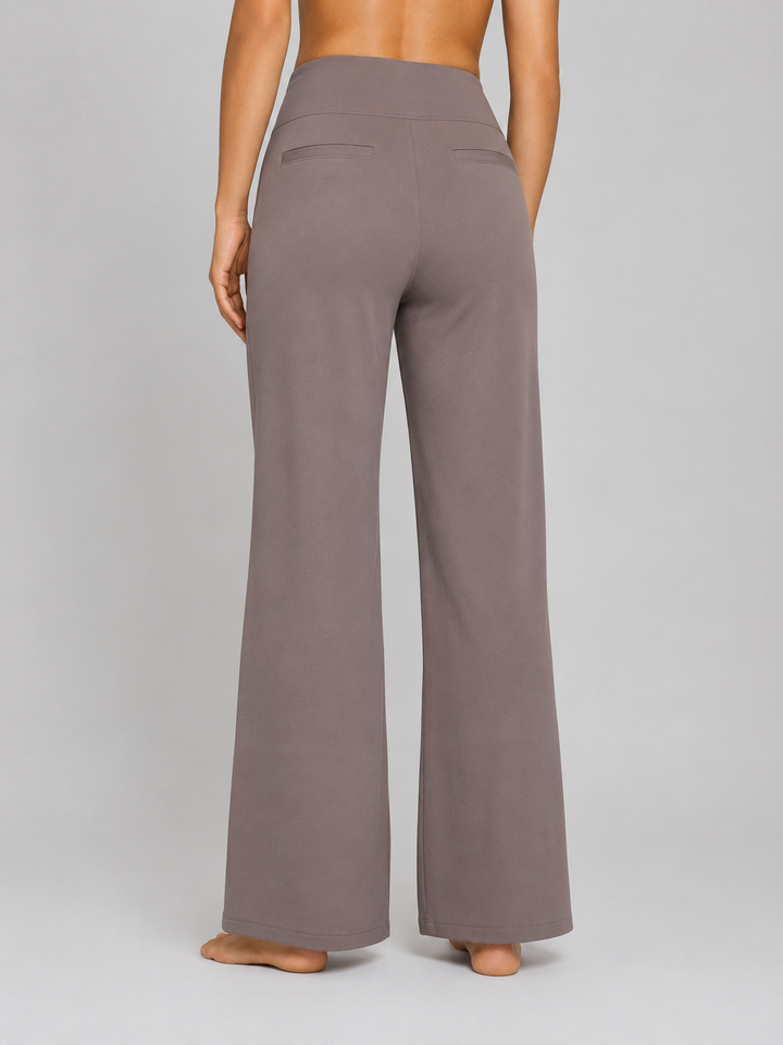 Women's Casual Stretch High Waist Straight-Leg Trousers