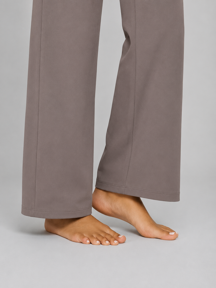 Women's Casual Stretch High Waist Straight-Leg Trousers