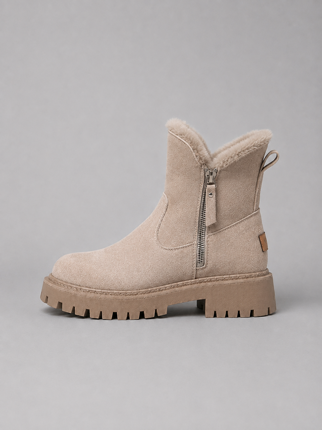 Women's Stylish Suede Faux Fur Lined Ankle Boots