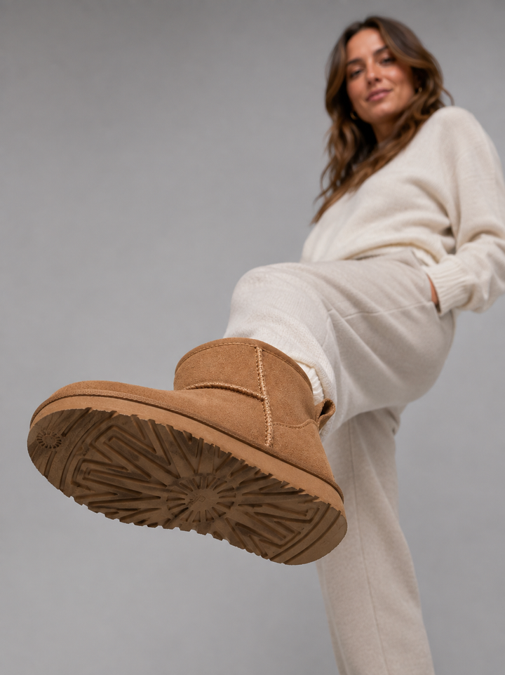 Women's Casual Suede Shearling Lined Ankle Boots