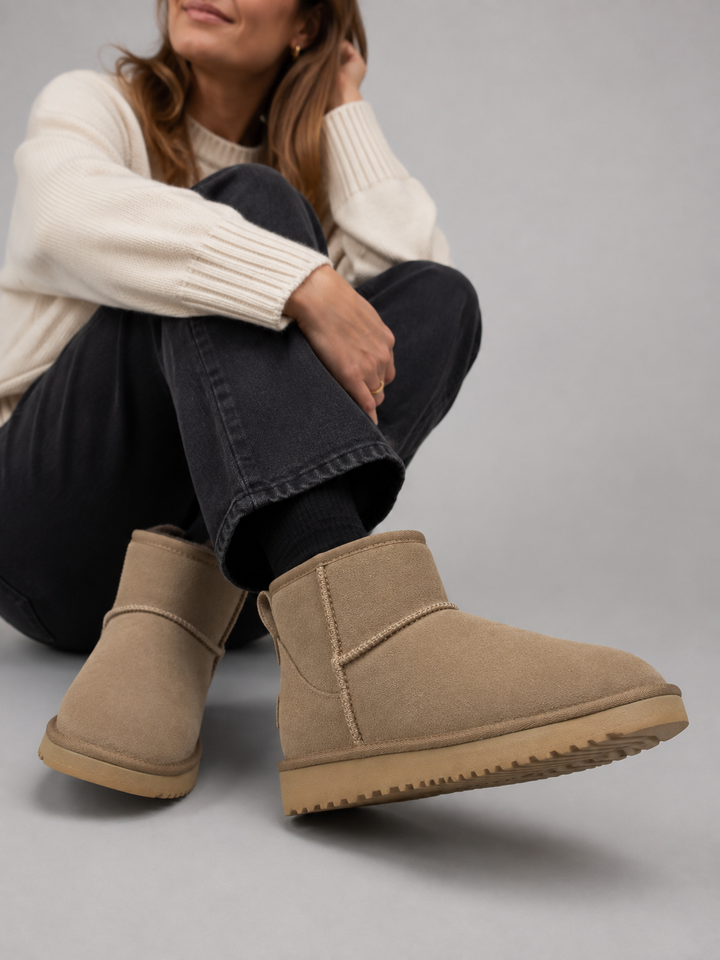 Women's Casual Suede Shearling Lined Ankle Boots