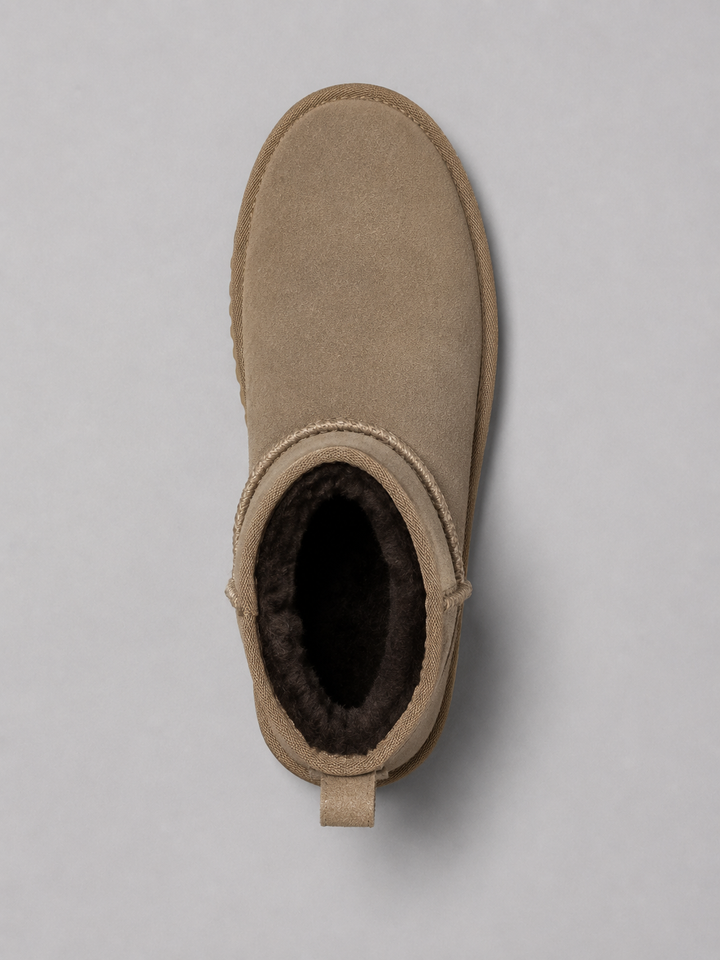 Women's Casual Suede Shearling Lined Ankle Boots