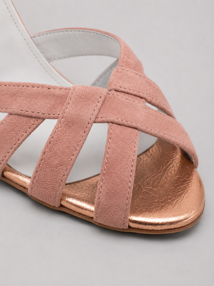 Women's Casual Cushioned Leather T-Strap Mid Heel Shoes
