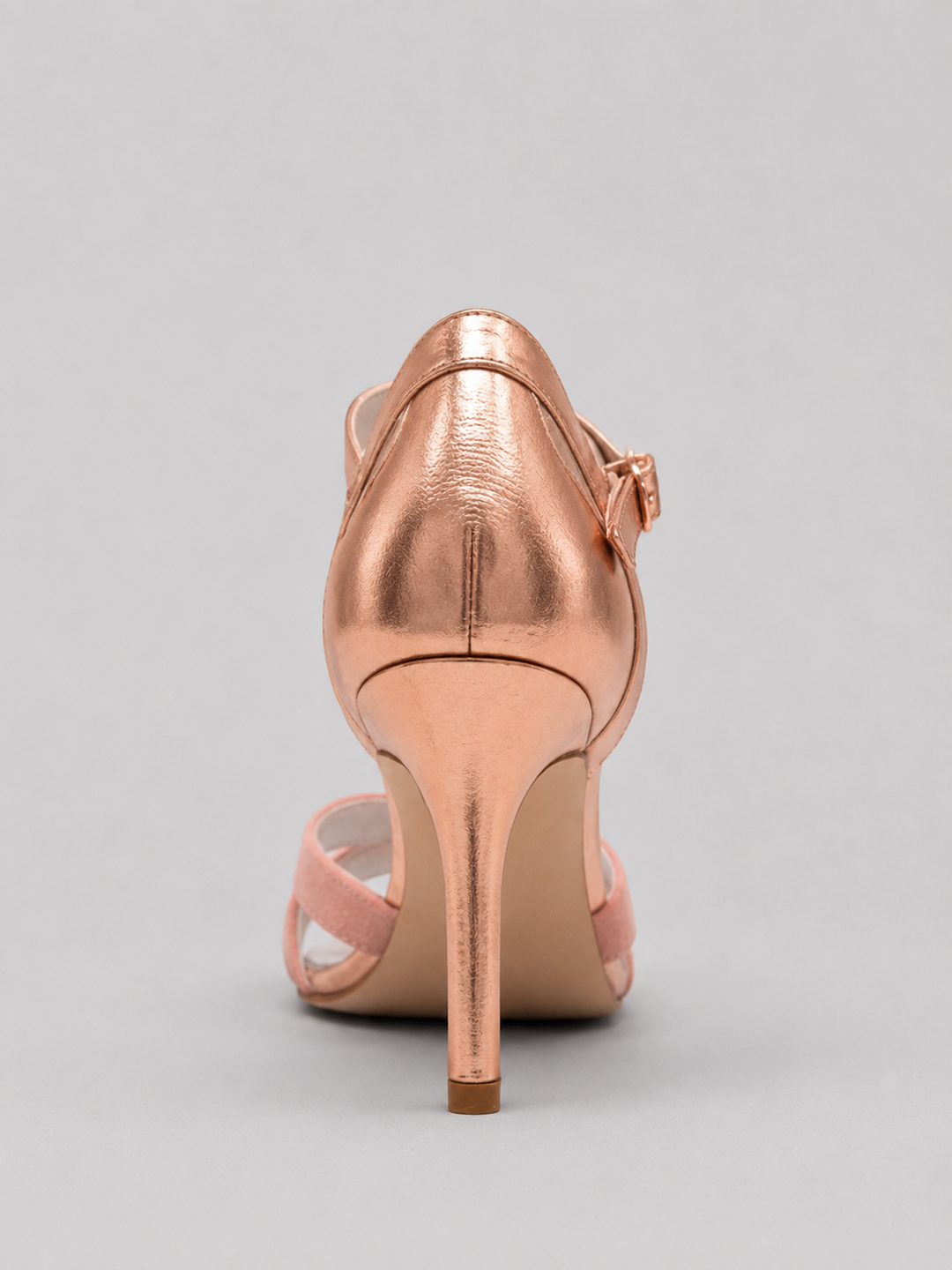 Women's Casual Cushioned Leather T-Strap Mid Heel Shoes