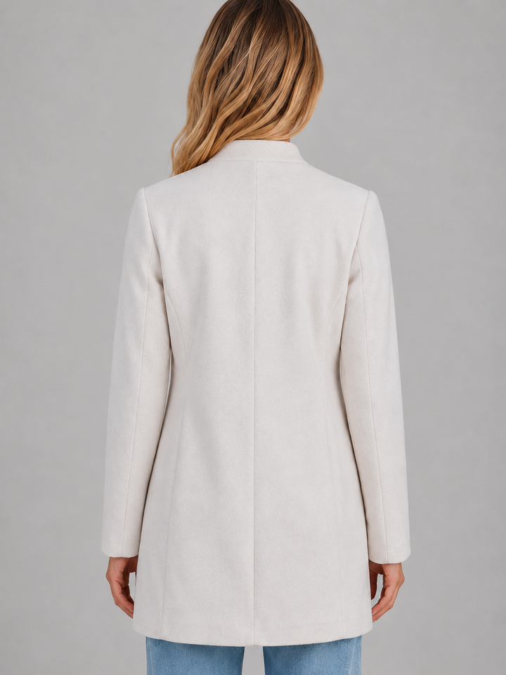 Women's Tailored Wool Blend Button Front Longline Coat