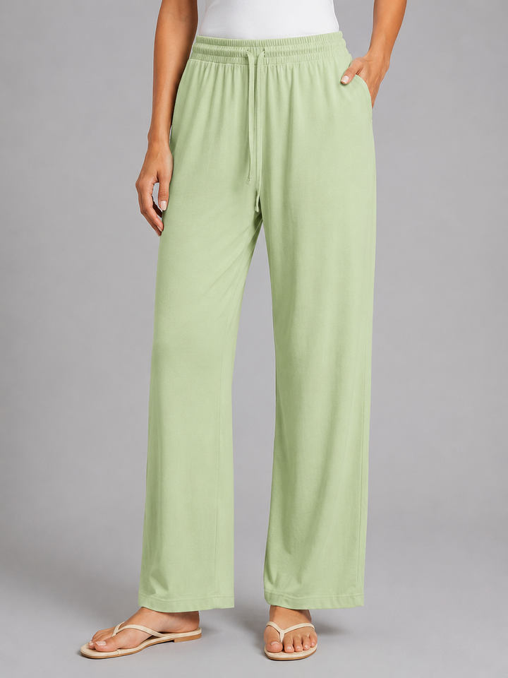 Women's Casual Relaxed Drawstring Wide Leg Trousers