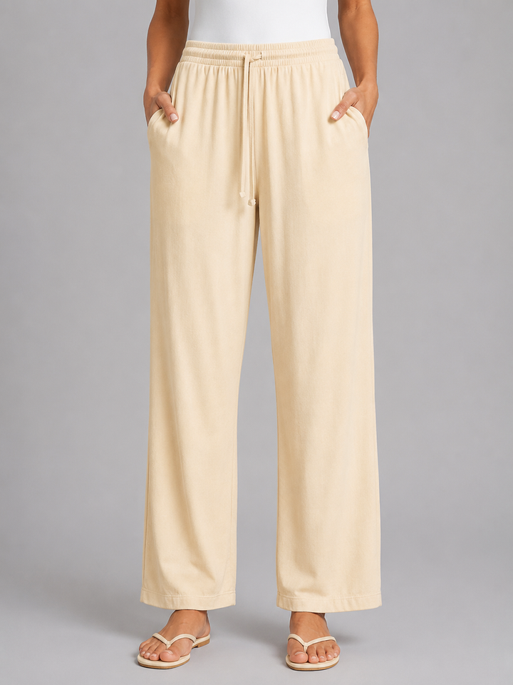 Women's Casual Relaxed Drawstring Wide Leg Trousers
