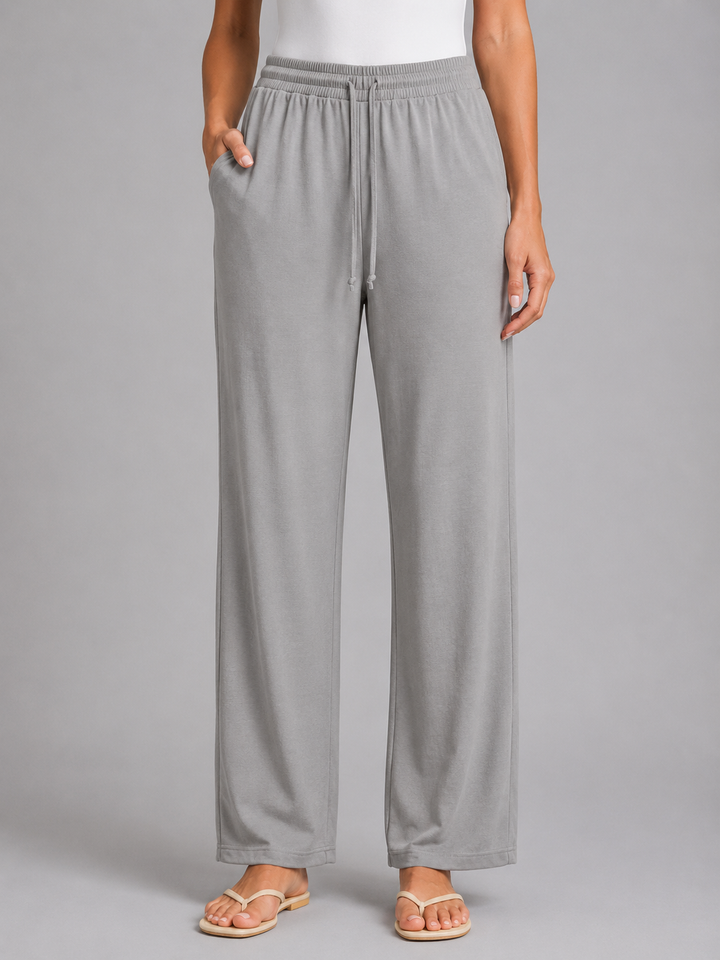 Women's Casual Relaxed Drawstring Wide Leg Trousers