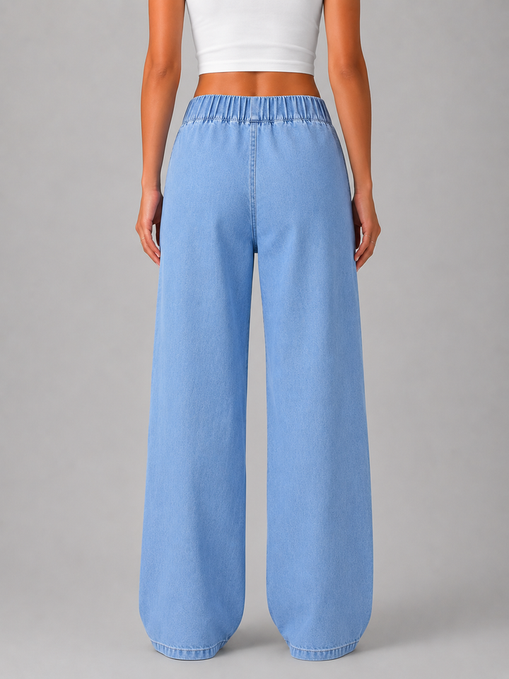 Women's Casual High Waist Wide Leg Denim Jeans