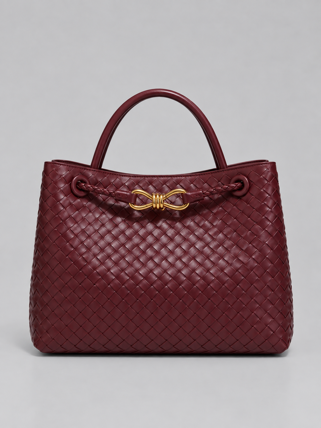 Women's Chic Woven Vegan Leather Tote Handbag