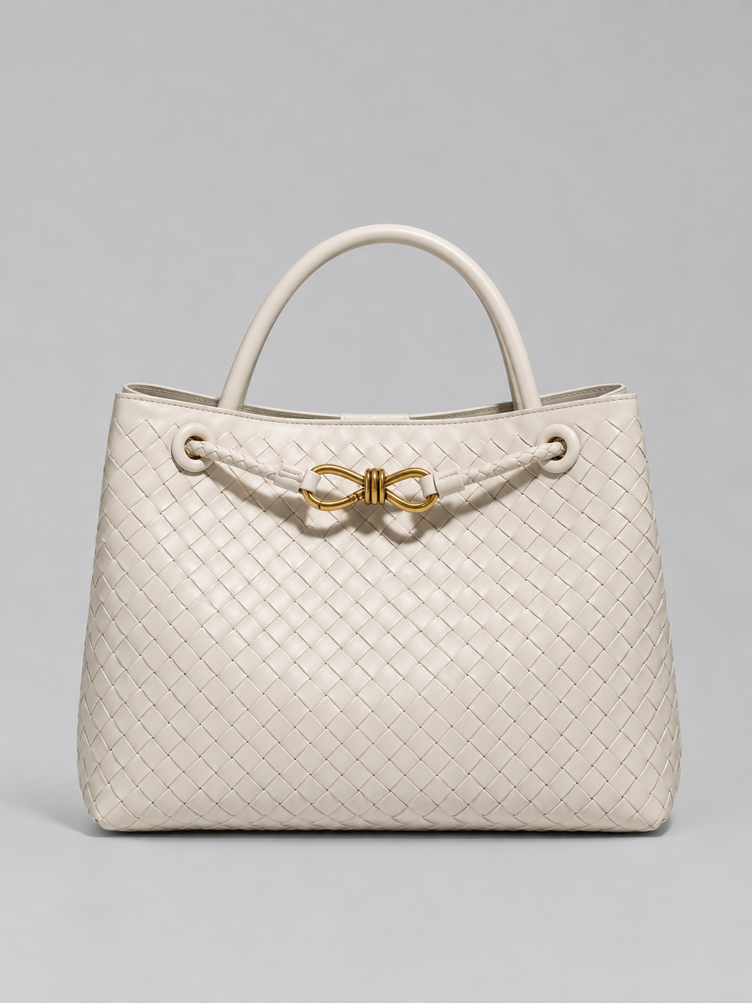 Women's Chic Woven Vegan Leather Tote Handbag
