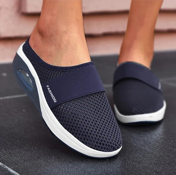 Womens Slip-On Sneakers Lightweight Knit Weave - Clovrio