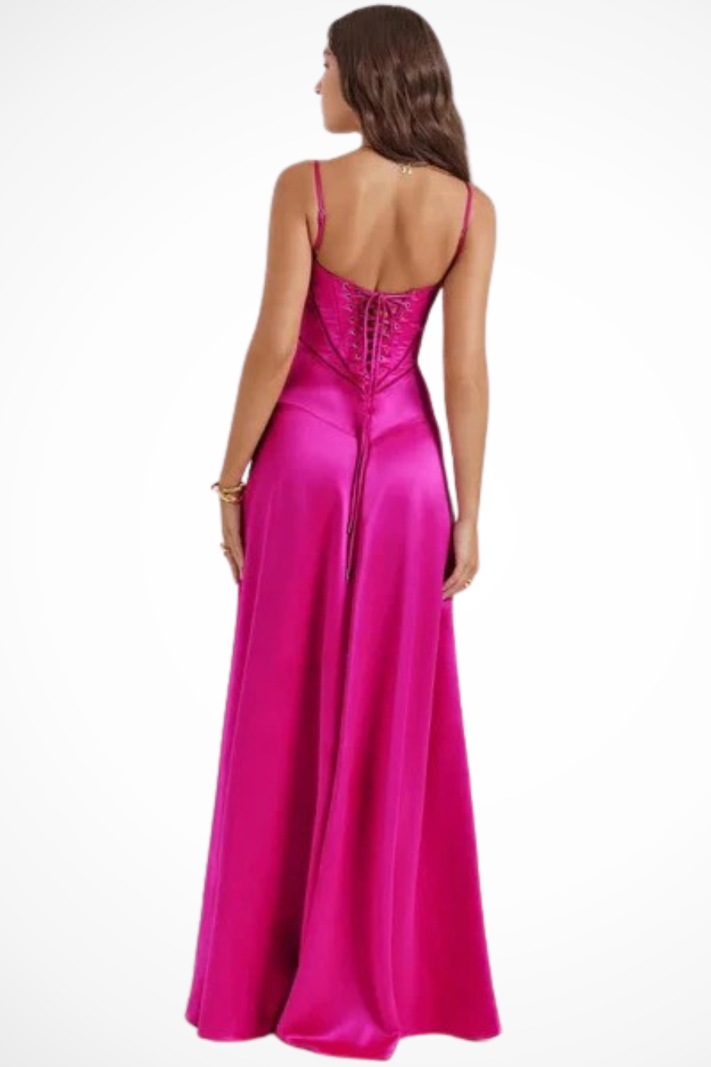 Womens Maxi Dress Corset Strap Evening Wedding Guest