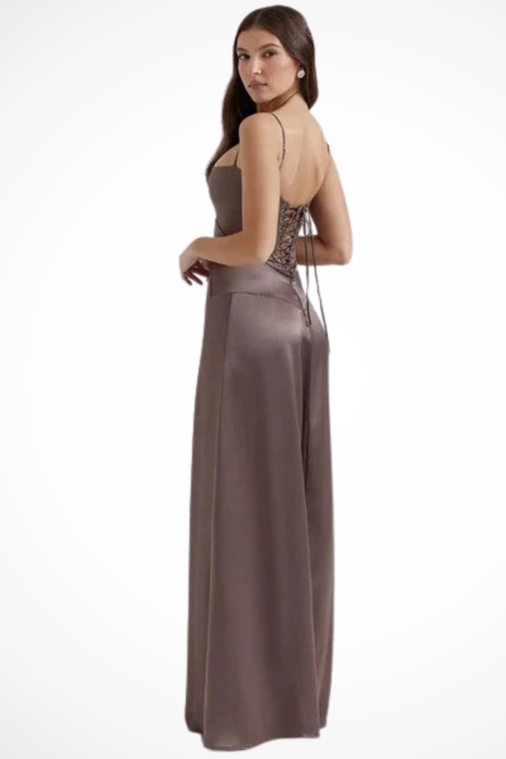 Womens Maxi Dress Corset Strap Evening Wedding Guest