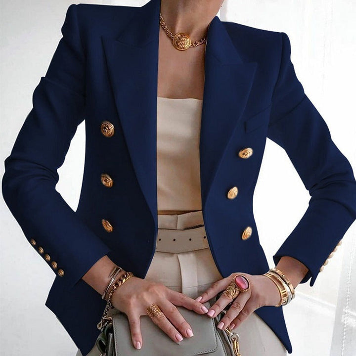 Womens Tailored Blazer Double-Breasted Peak Lapel
