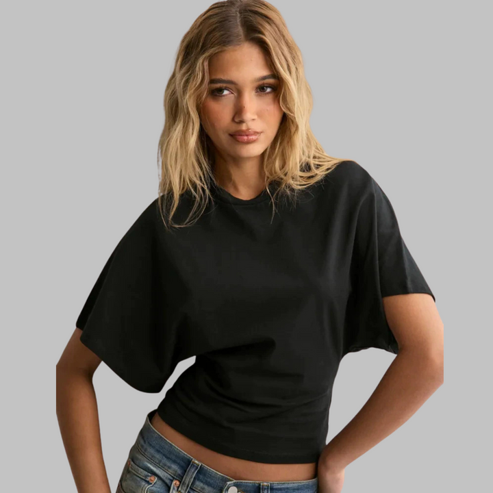 Womens Fitted T-Shirt Cotton Half Sleeve Round Neck