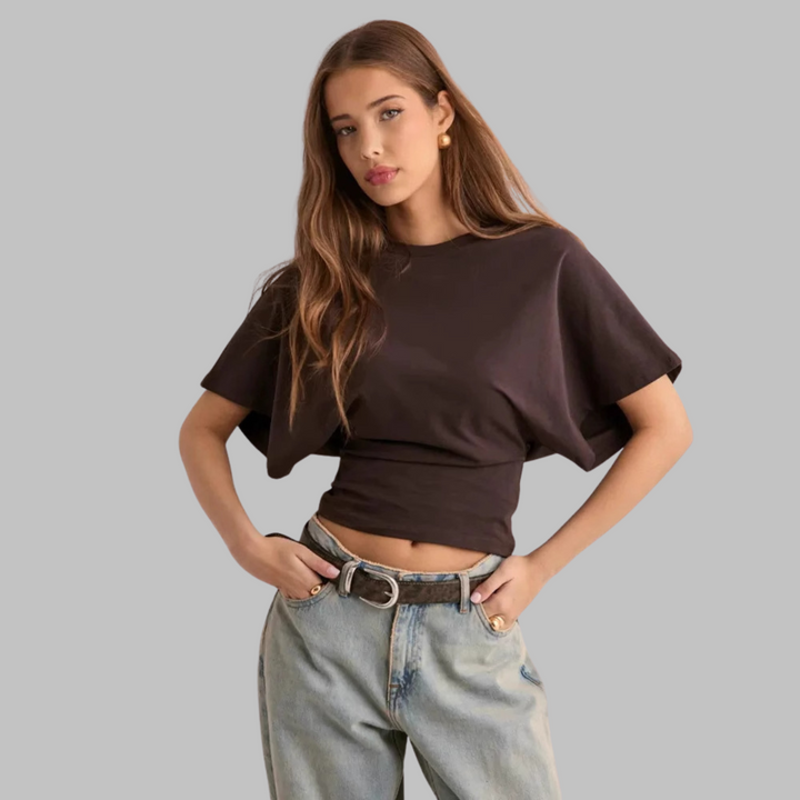Womens Fitted T-Shirt Cotton Half Sleeve Round Neck