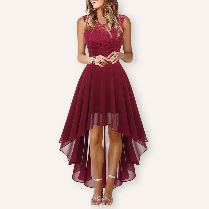 Womens Midi Dress Sleeveless High-Low Elegant Fit - Clovrio