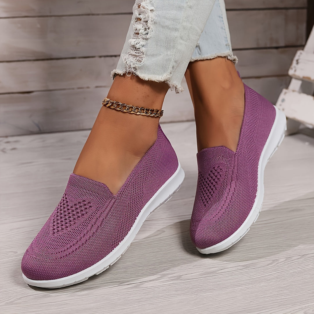 Womens Low-Top Slip-On Sneakers Textured Design