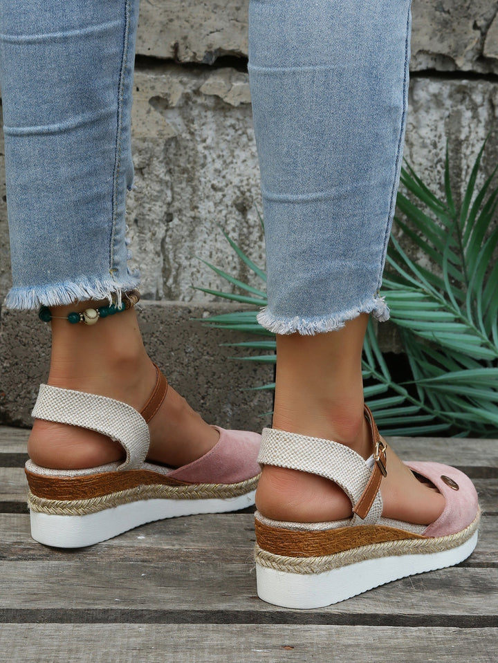 Womens Orthopedic Sandals Closed Toe Wedge with Ankle Strap