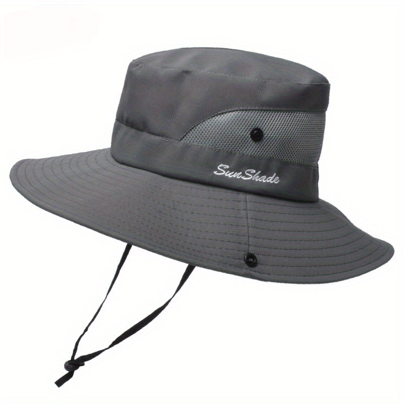 Womens Outdoor Sun Hat Breathable Mesh Wide Brim