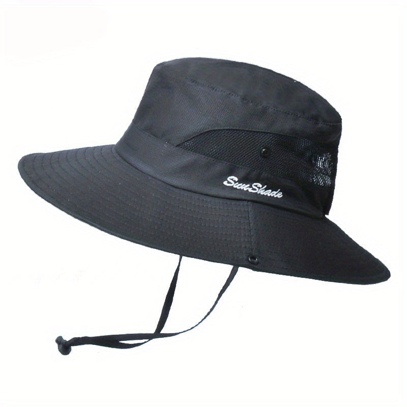 Womens Outdoor Sun Hat Breathable Mesh Wide Brim