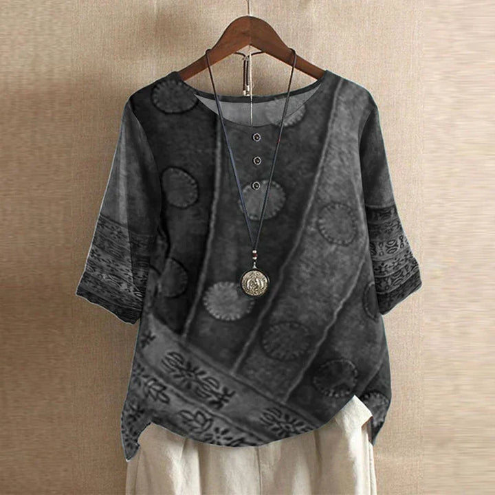 Womens Blouse Lightweight Printed Loose Fit Tunic