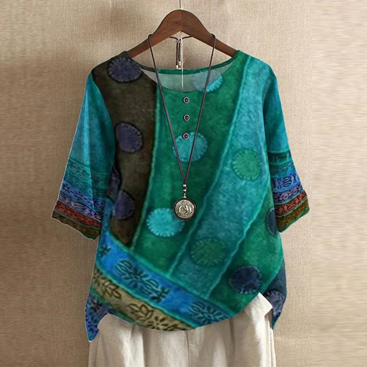 Womens Blouse Lightweight Printed Loose Fit Tunic