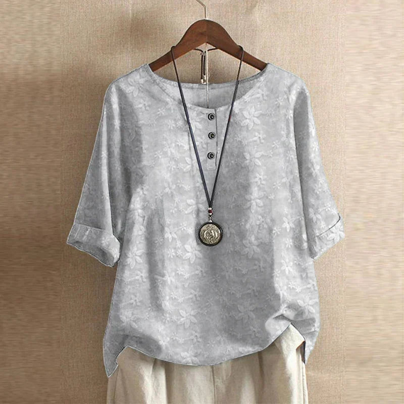 Womens Blouse Lightweight Printed Loose Fit Tunic