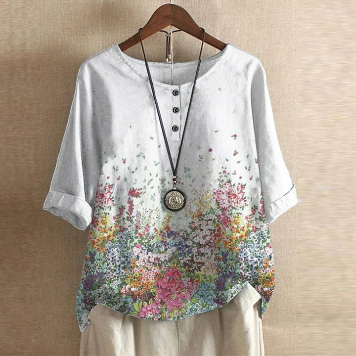Womens Blouse Lightweight Printed Loose Fit Tunic