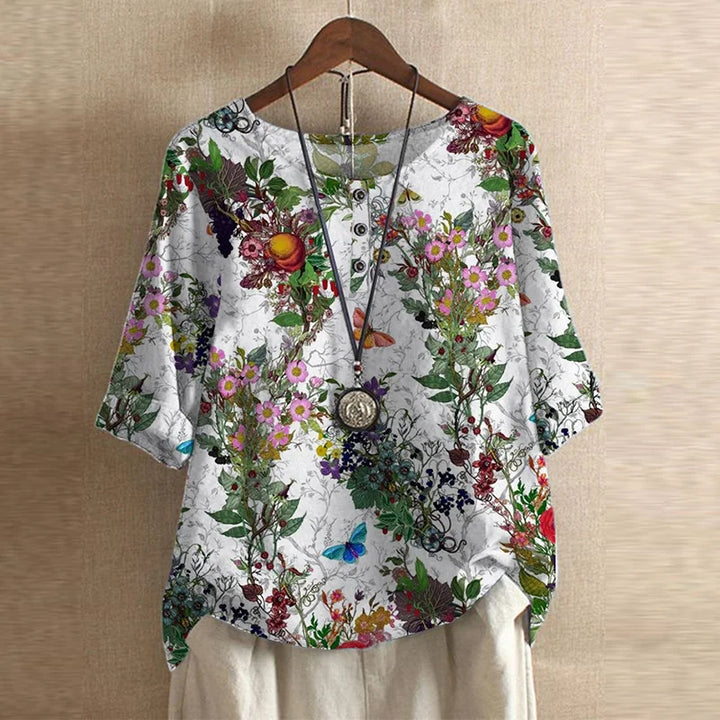 Womens Blouse Lightweight Printed Loose Fit Tunic