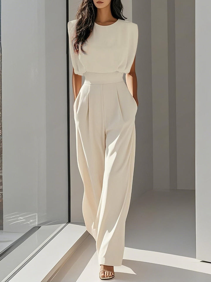 Womens Sleeveless Jumpsuit Wide Leg Elegant Fit - Clovrio