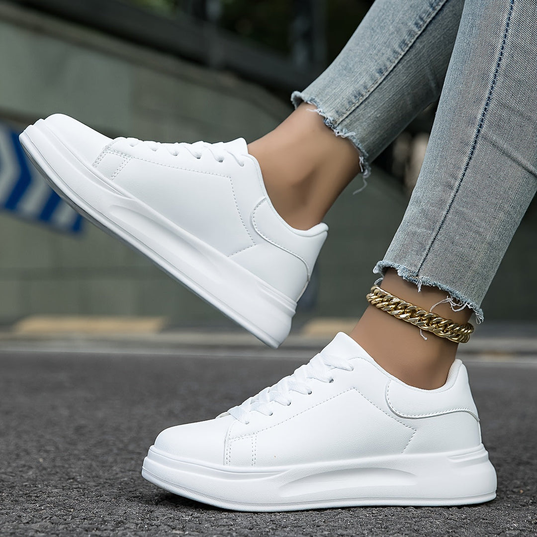 Womens Lace-Up Trainers with Thick Sole