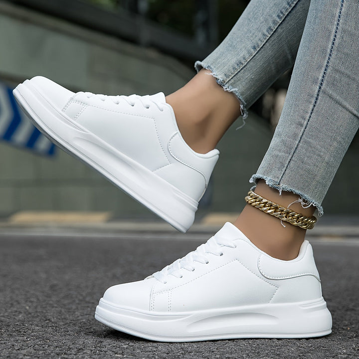 Womens Lace-Up Trainers with Thick Sole