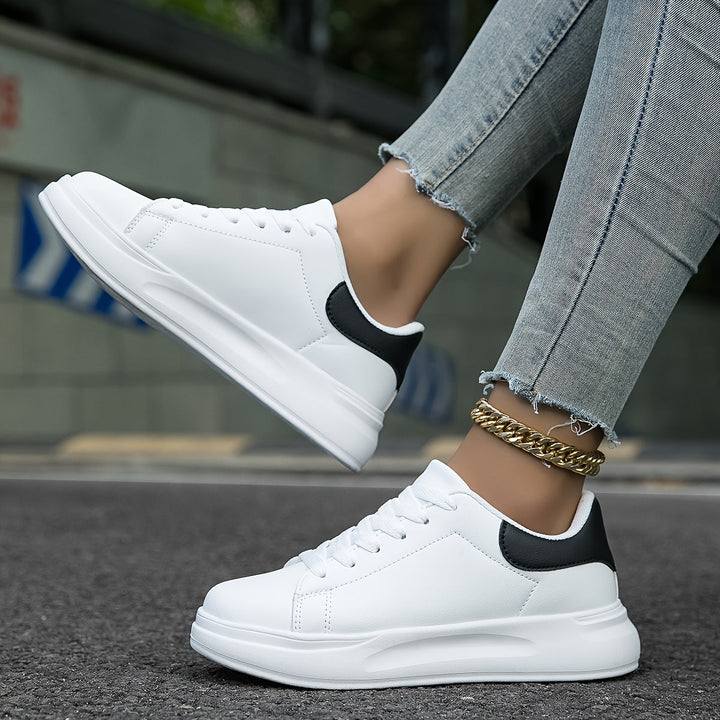 Womens Lace-Up Trainers with Thick Sole