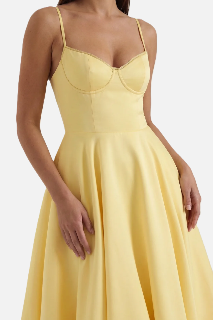 Womens Midi Dress Bustier Sweetheart Neckline Full Circle Tulle Hem