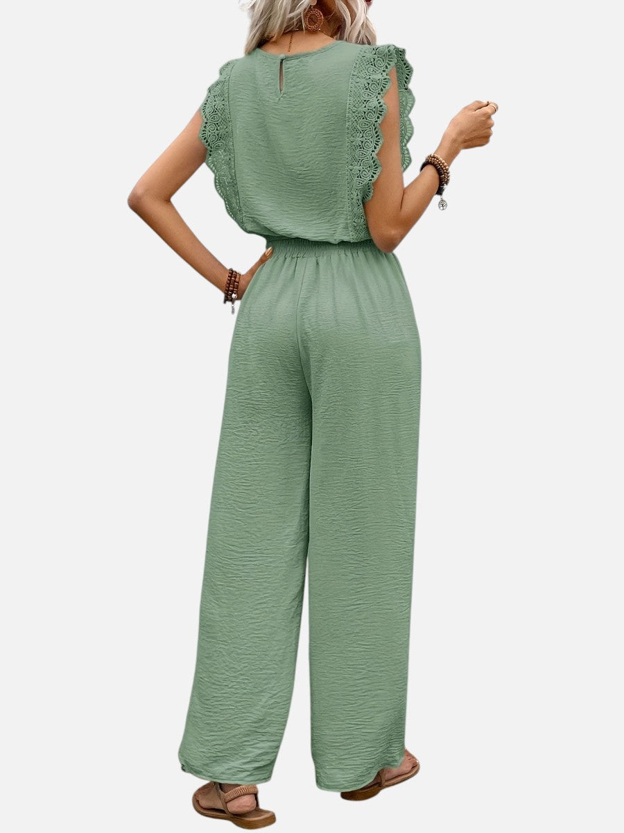 Women's Casual Relaxed Top and Wide Leg Trousers Set
