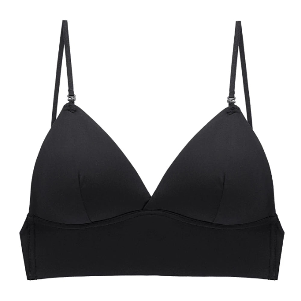 Womens Seamless Bra Longline Fit Low Back Straps
