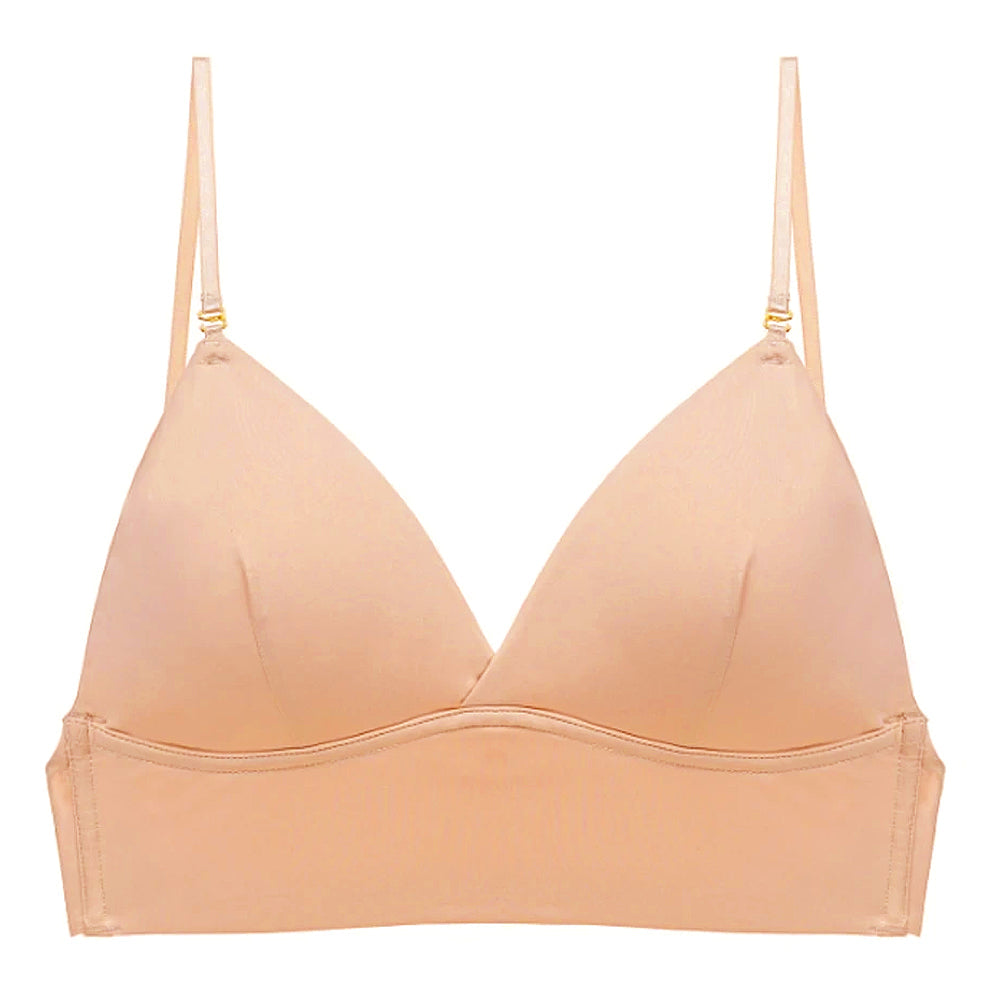 Womens Seamless Bra Longline Fit Low Back Straps