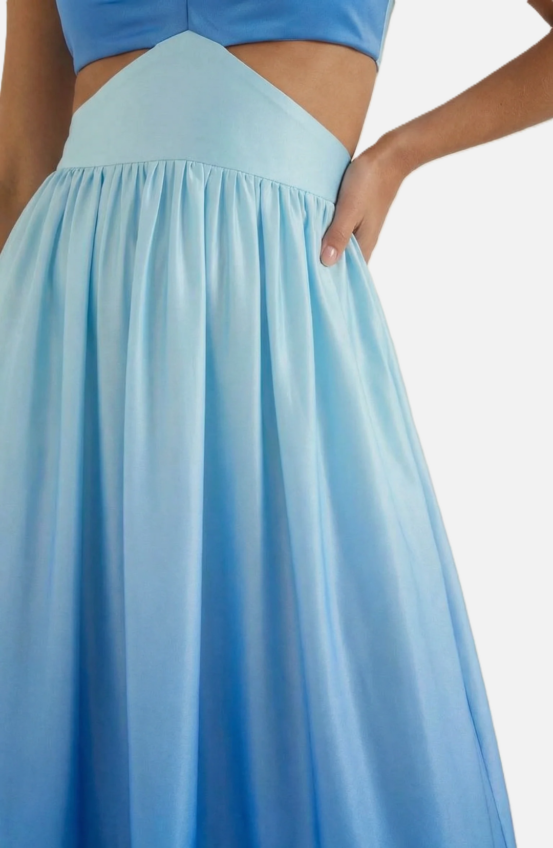 Womens Maxi Dress Cut-Out Backless Tiered Style