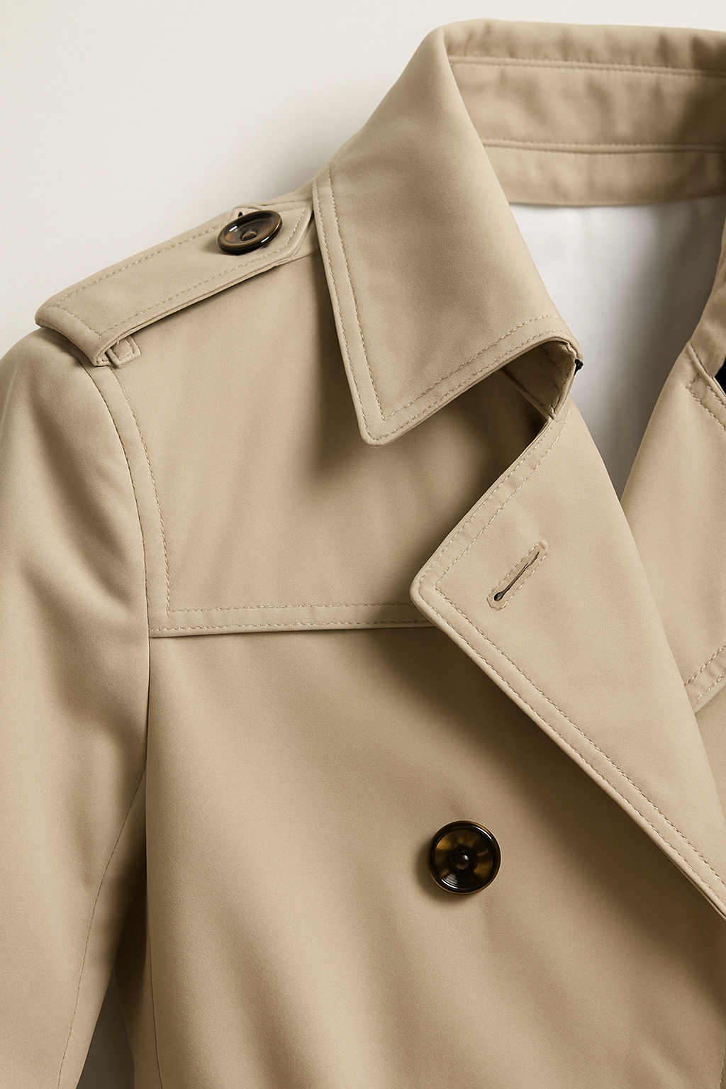 Men's Classic Tailored Wool Blend Belted Trench Coat