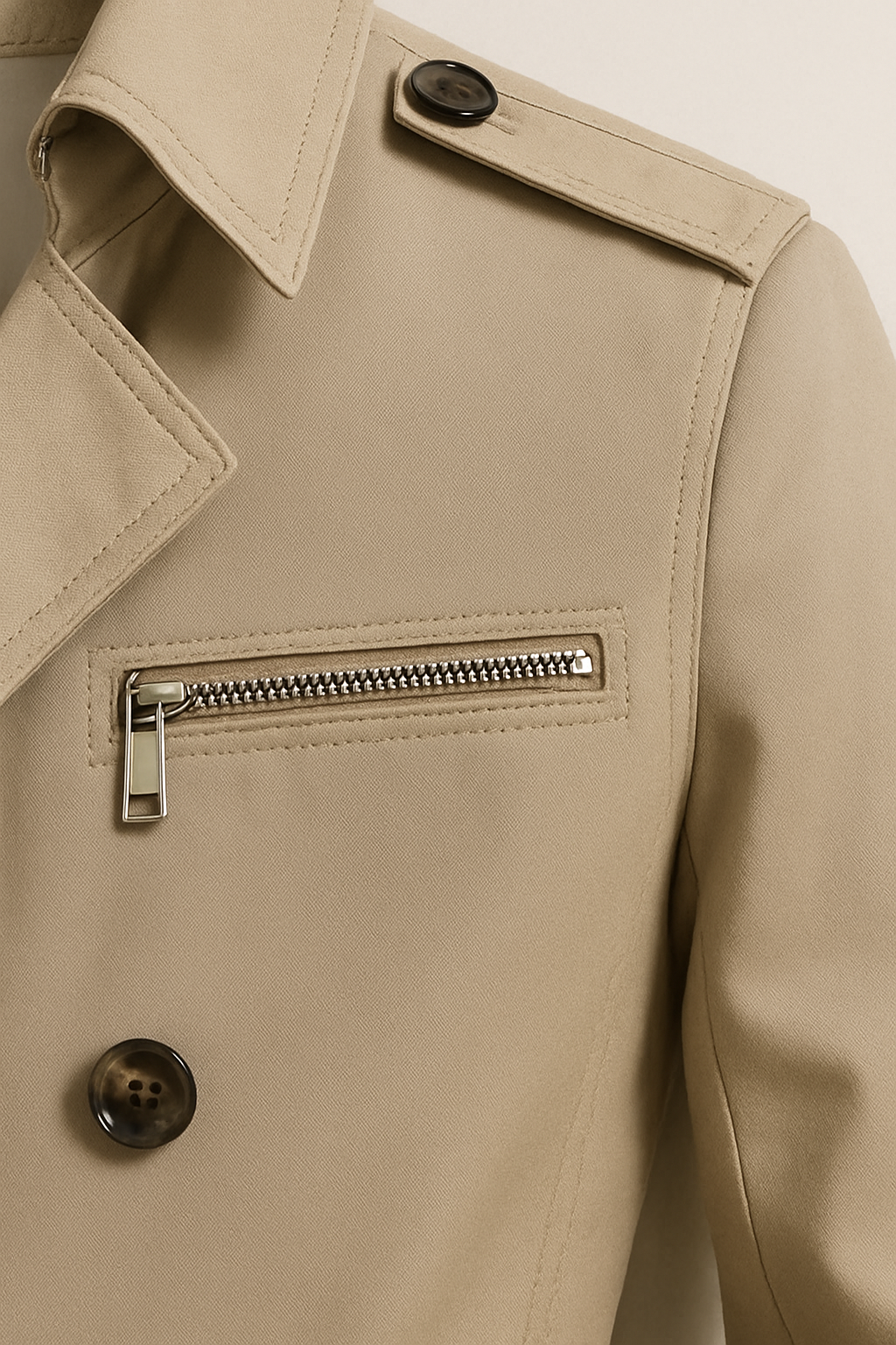 Men's Classic Tailored Wool Blend Belted Trench Coat
