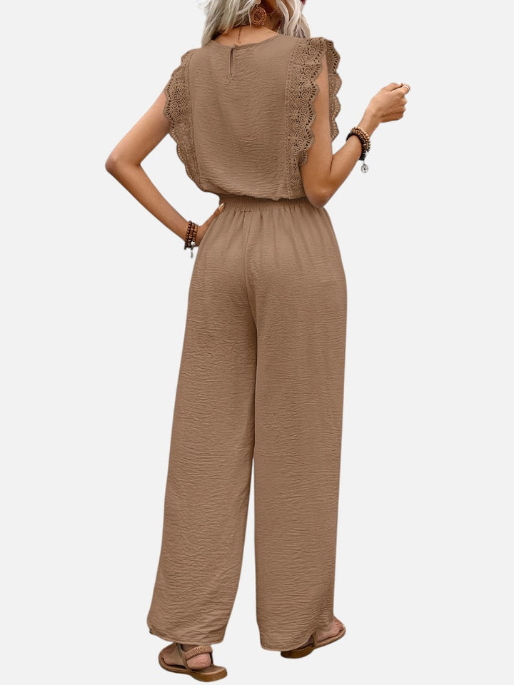 Women's Casual Relaxed Top and Wide Leg Trousers Set