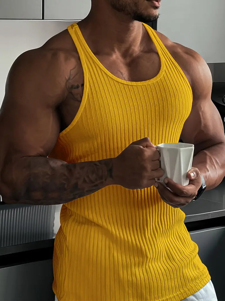 Mens Slim Fit Tank Top Ribbed Sleeveless