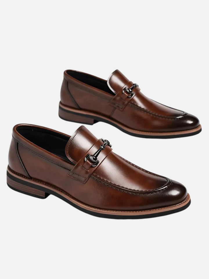 Men's Classic Polished Leather Slip-On Loafers